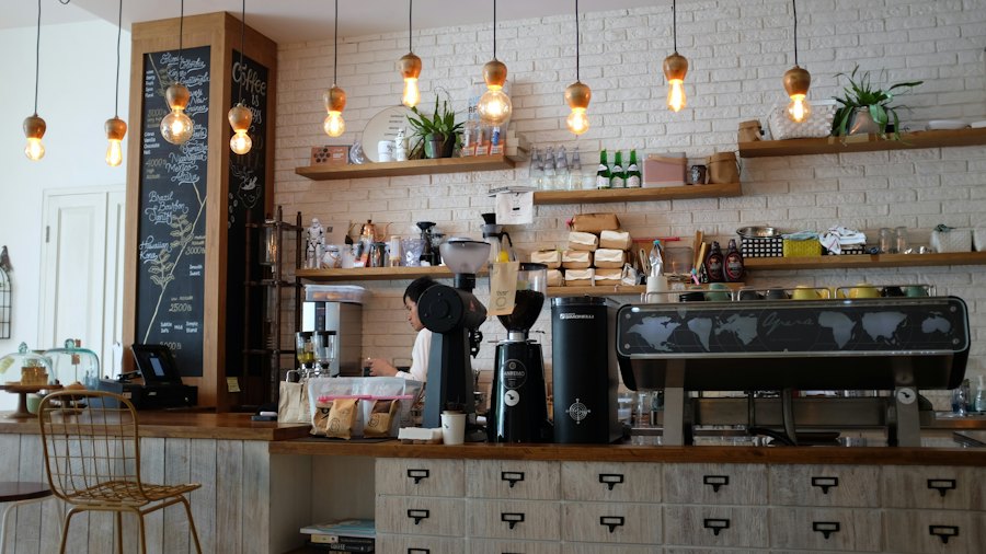 La barra de una cafetería